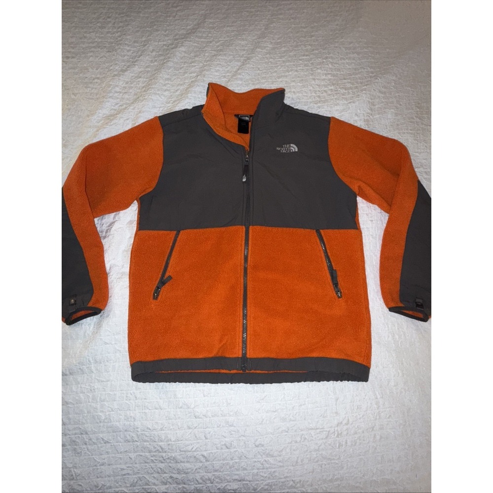 The North Face Y2K Fleece Women's XL Boys XL Orange Soft Zip‎ Pullover Jacket